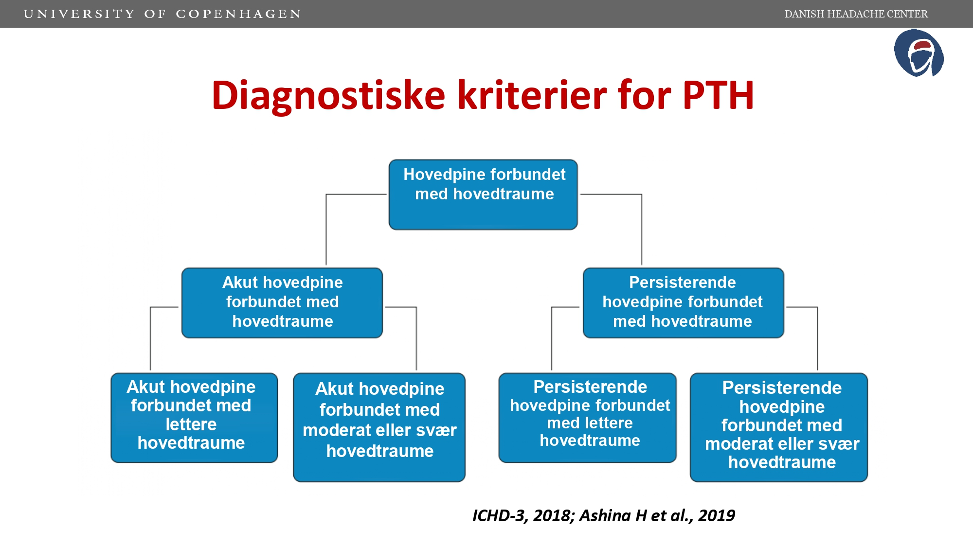 Oversigtover diagnostiske kriterier for PTH (Post Traumatisk Hovedpine)
