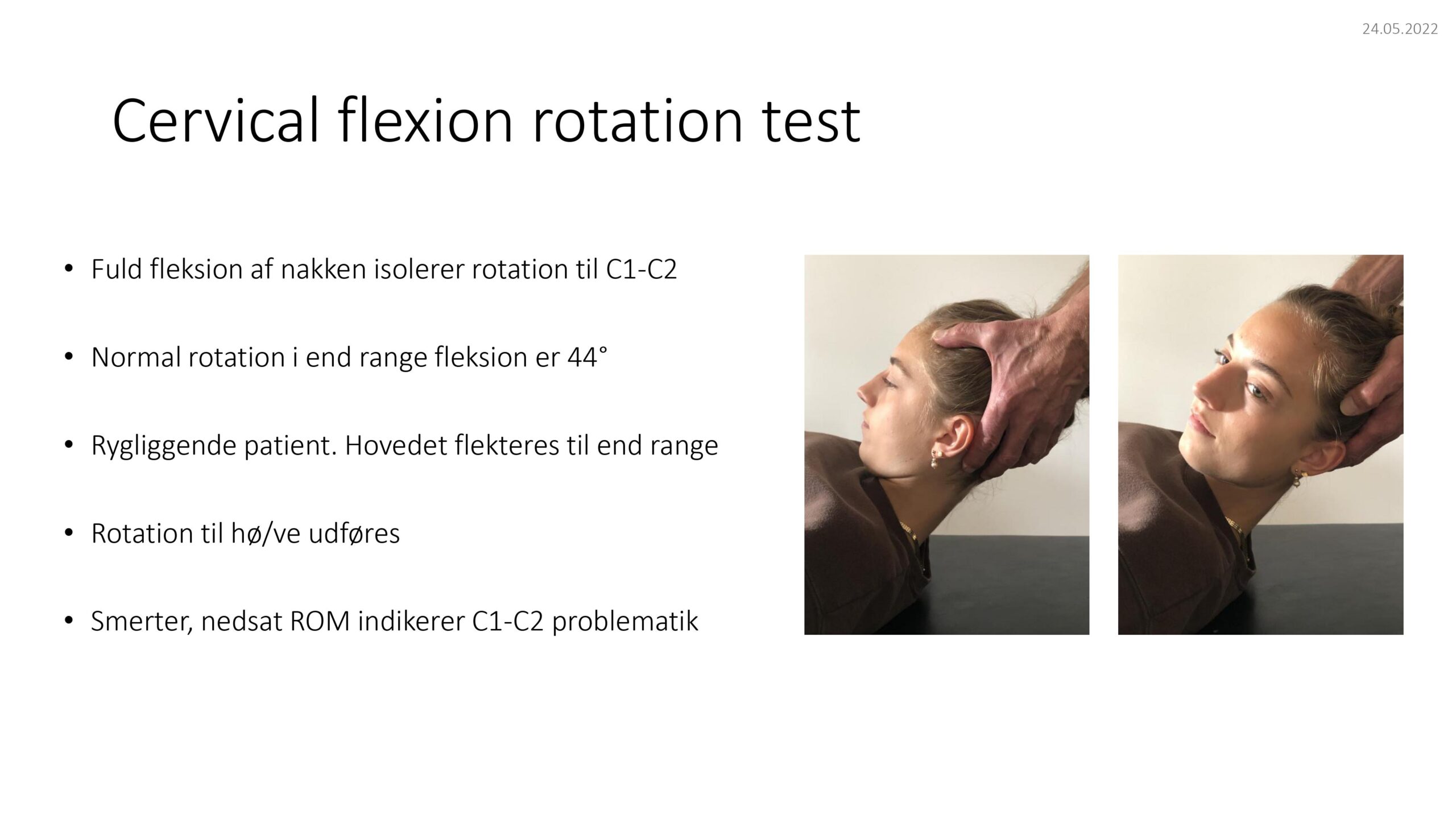 Cervical flexion rotation test